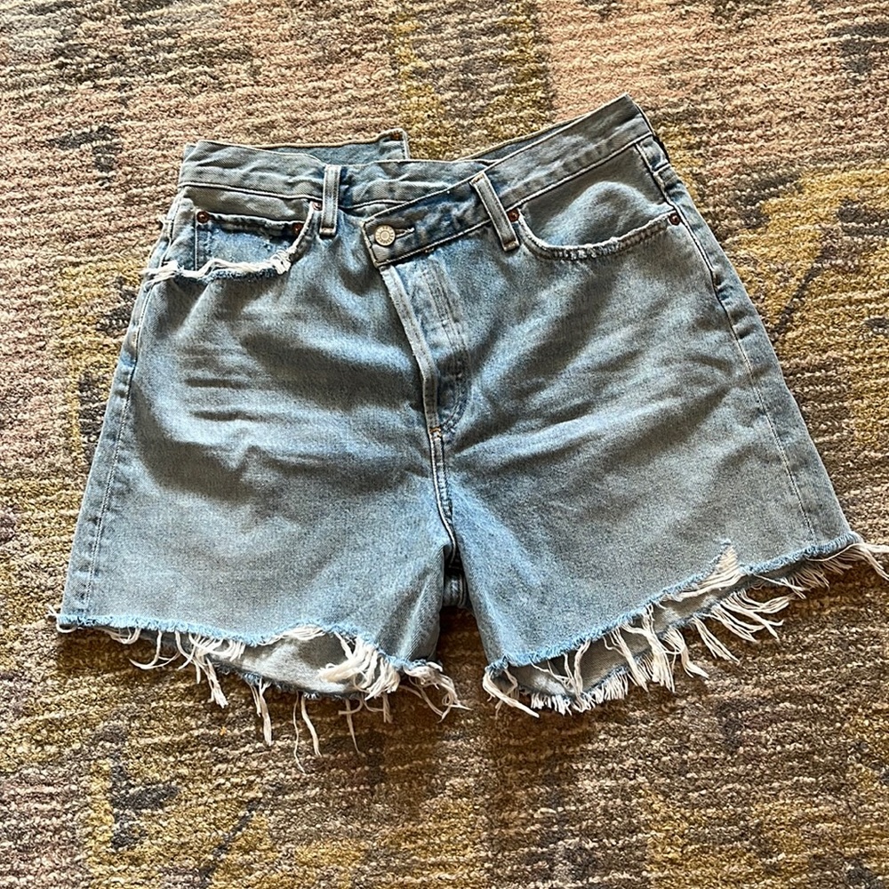 AGolde Crisscross Jean Shorts